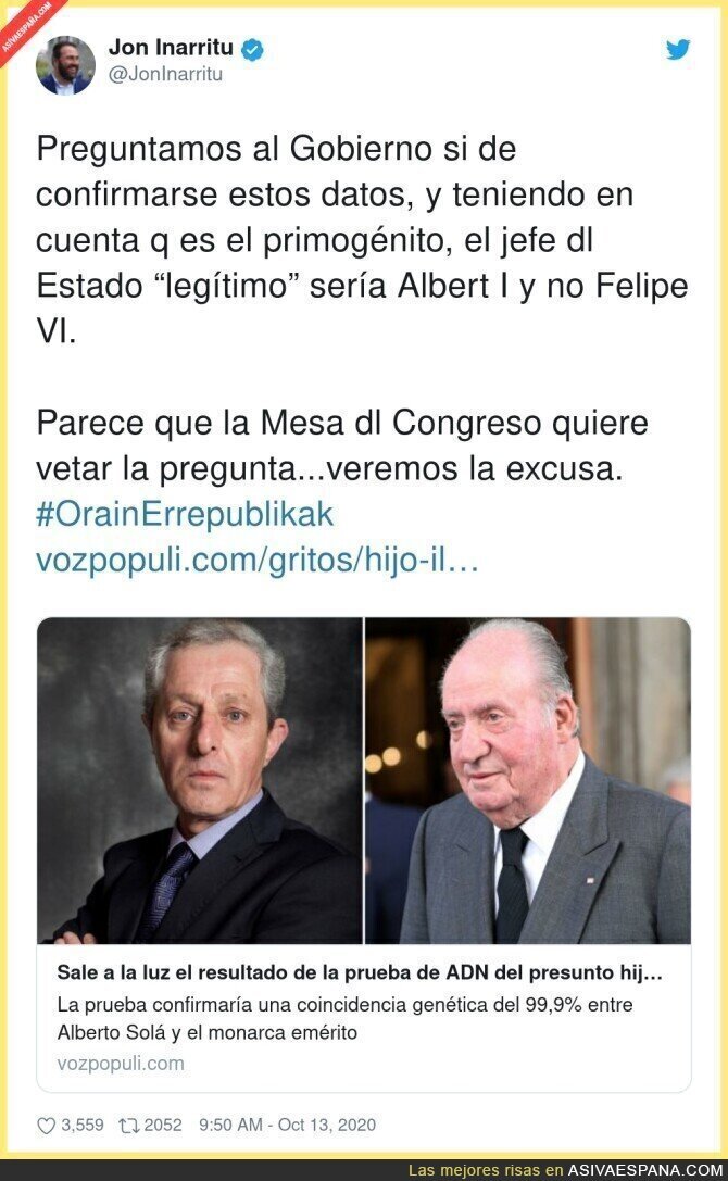 Tenemos un Rey okupa en España