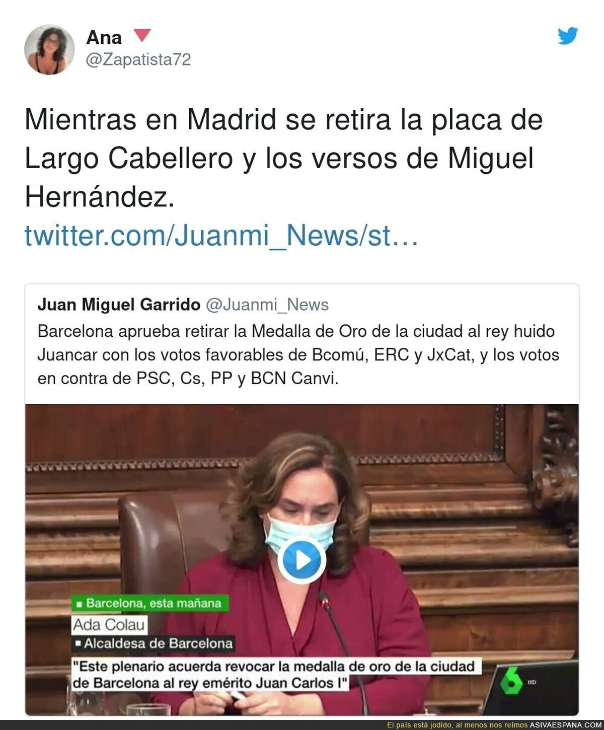 Juan Carlos I ya es repudiado en Barcelona