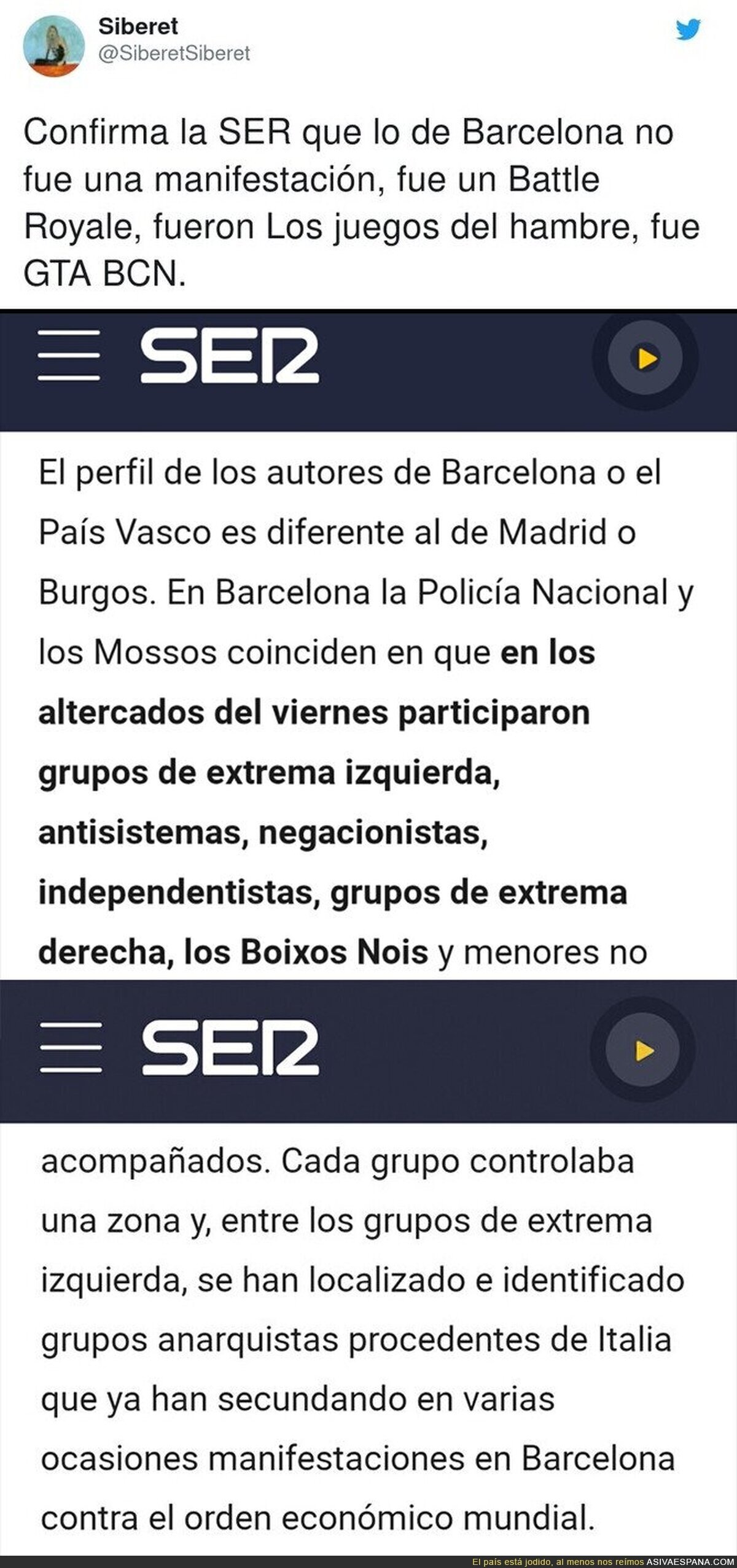 La que hubo liada en Barcelona es tremenda