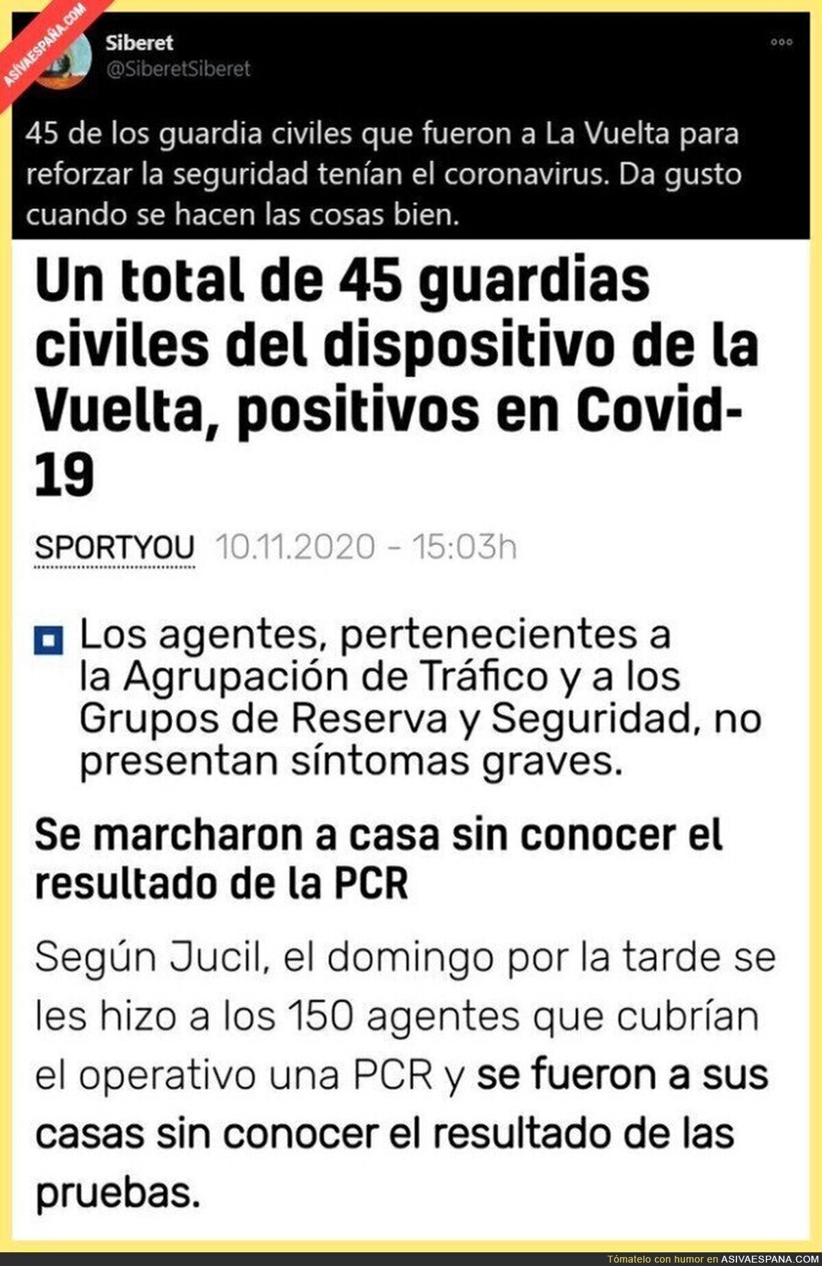 La participación de la Guardia Civil en la Vuelta a España ha sido muy... positiva