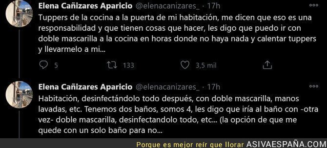 478452 - La miserable actitud de estas compañeras de piso con otra por dar positivo por COVID que ha tenido que compartir por redes sociales y todo el mundo está denunciando (Con Audios de Whatsapp)