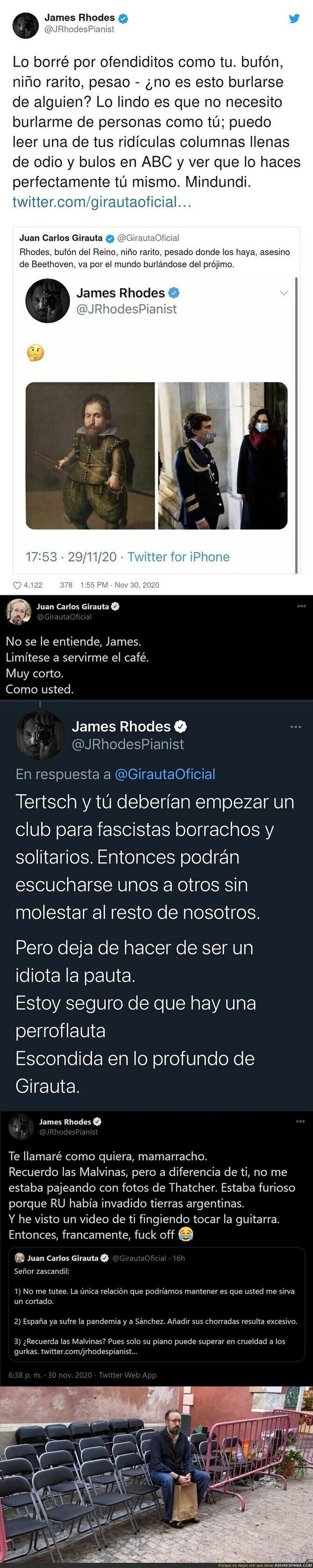 James Rhodes le pega un repasito a Juan Carlos Girauta que todos están aplaudiendo menos los fachitas
