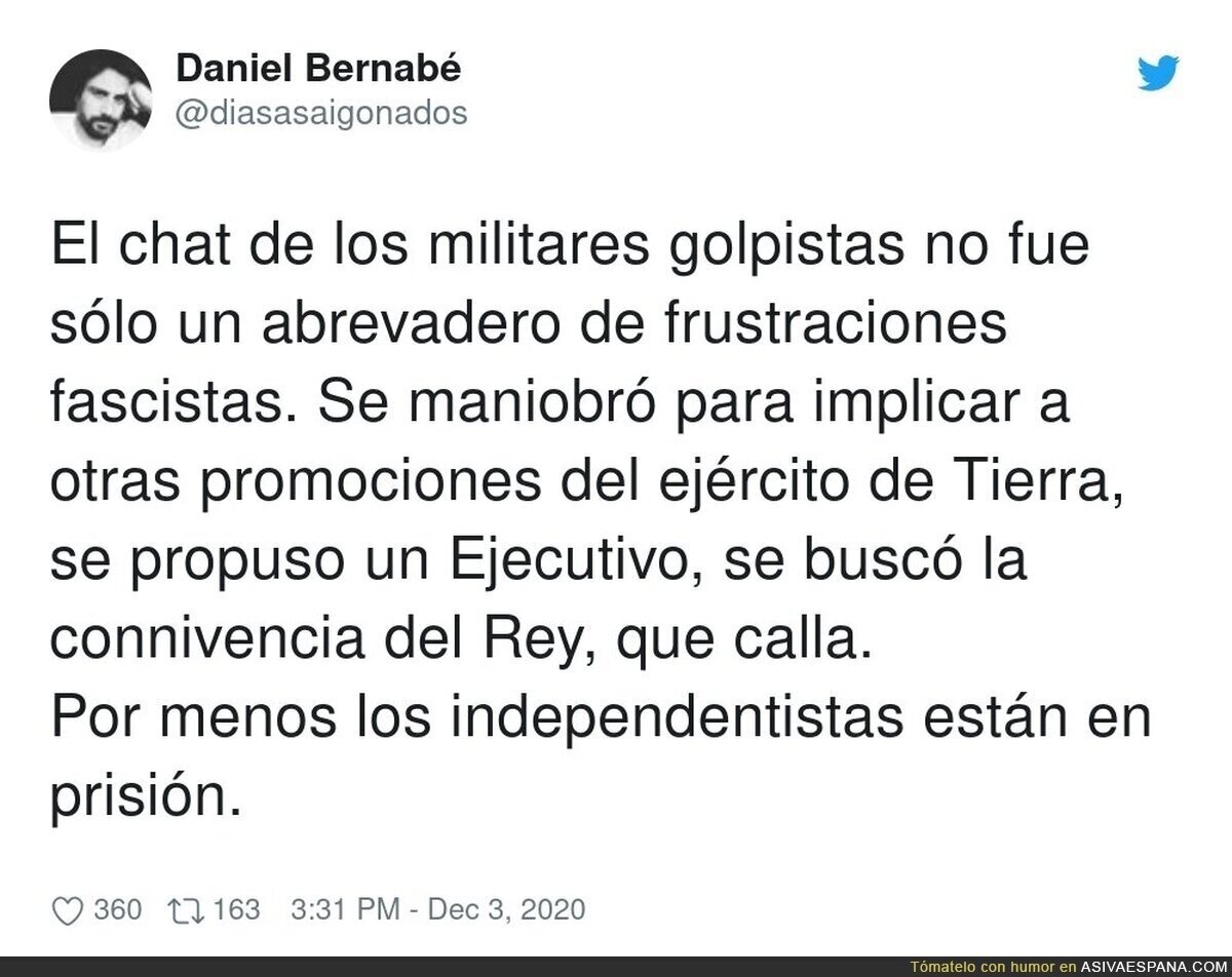 Es muy grave lo del chat de militares golpistas