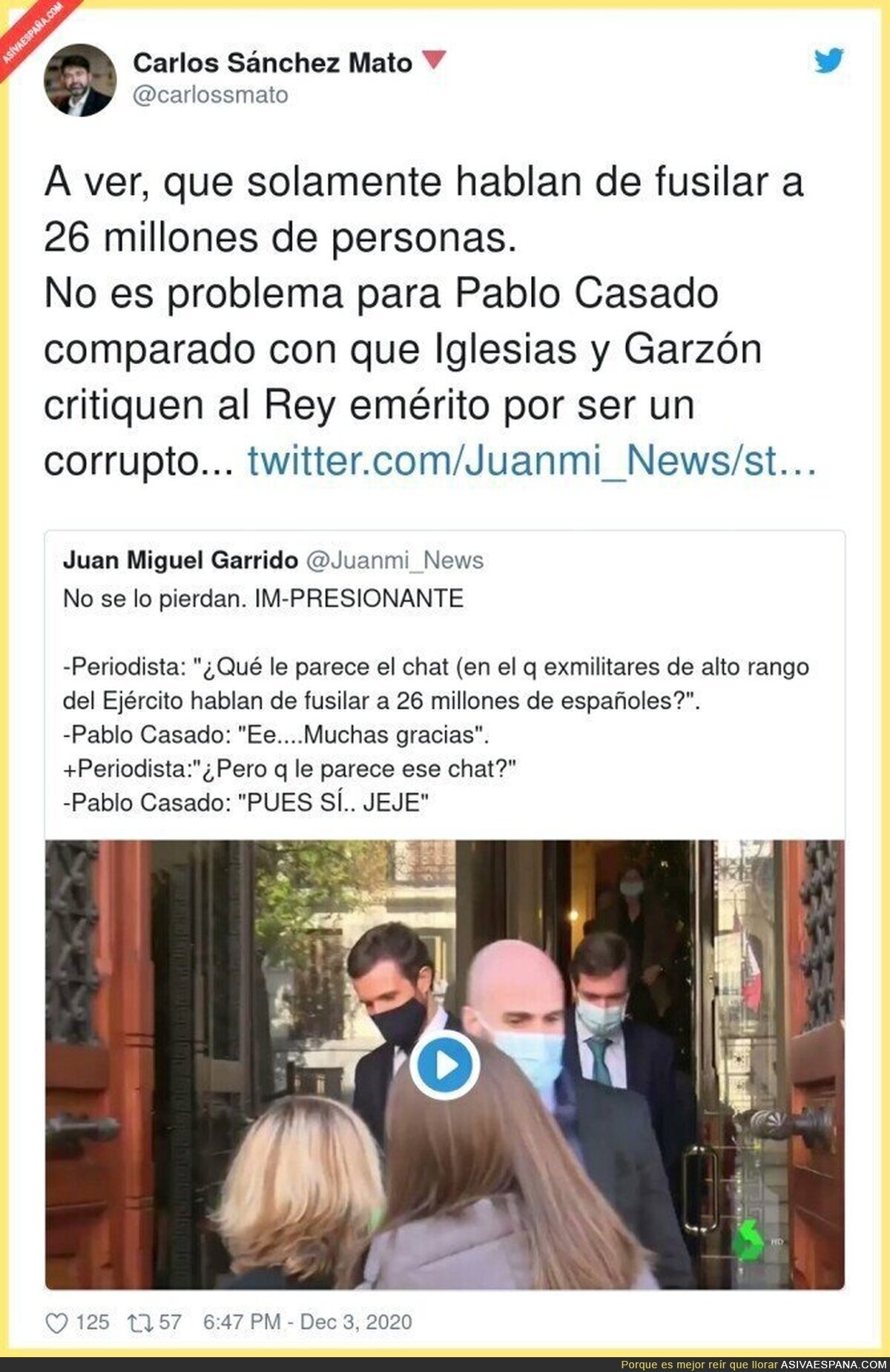 Pablo Casado es cómplice con el silencio