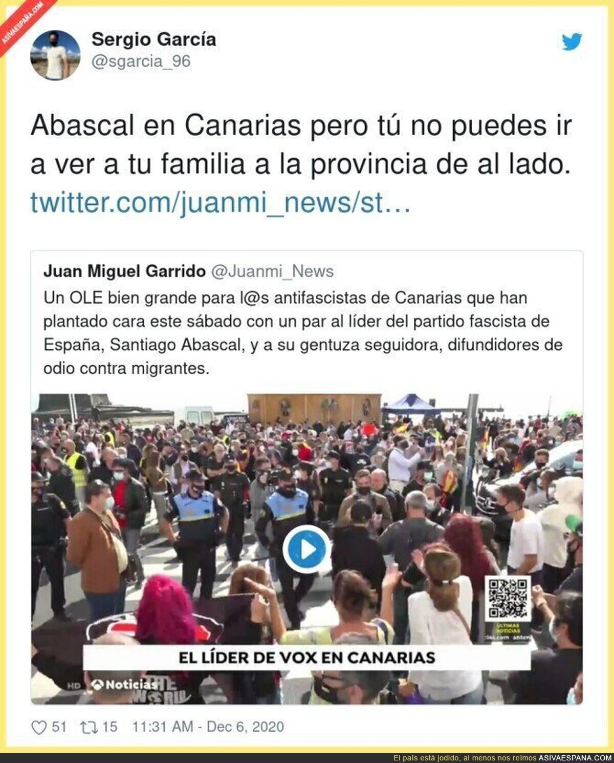 Santiago Abascal de tour en plena pandemia