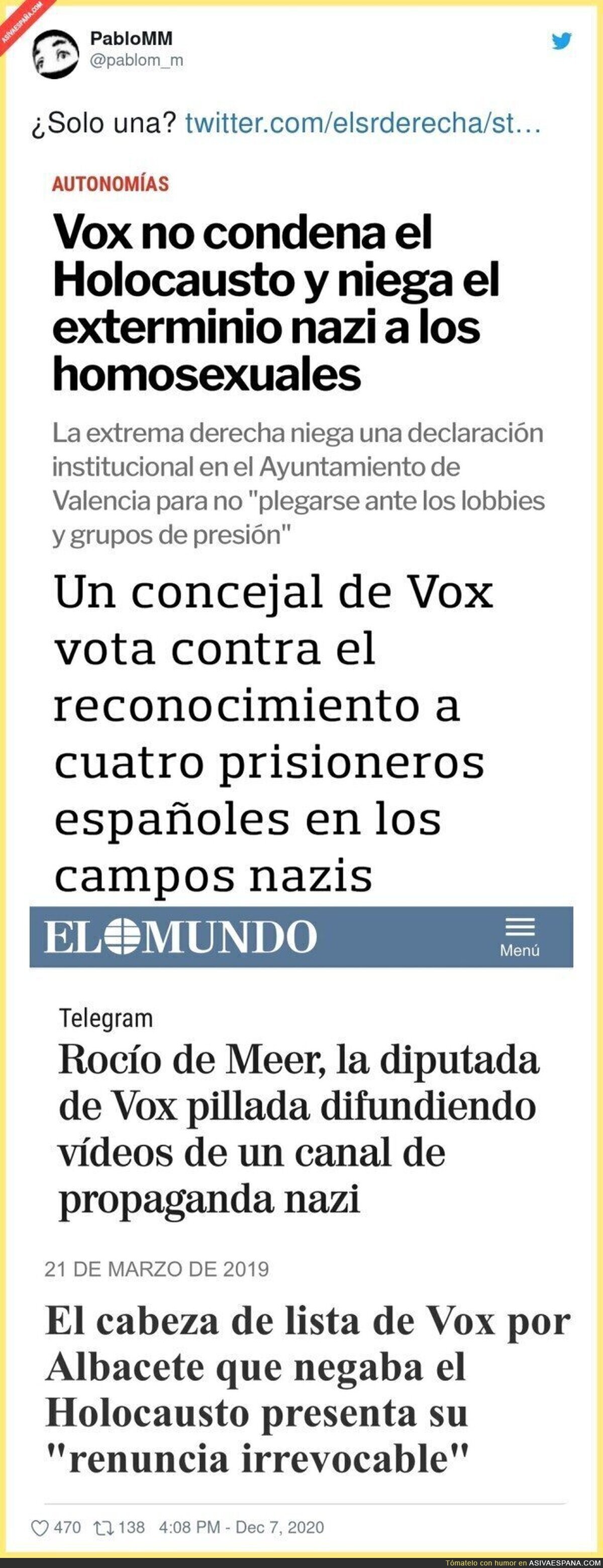 El nazismo está muy cercano a la gente de VOX