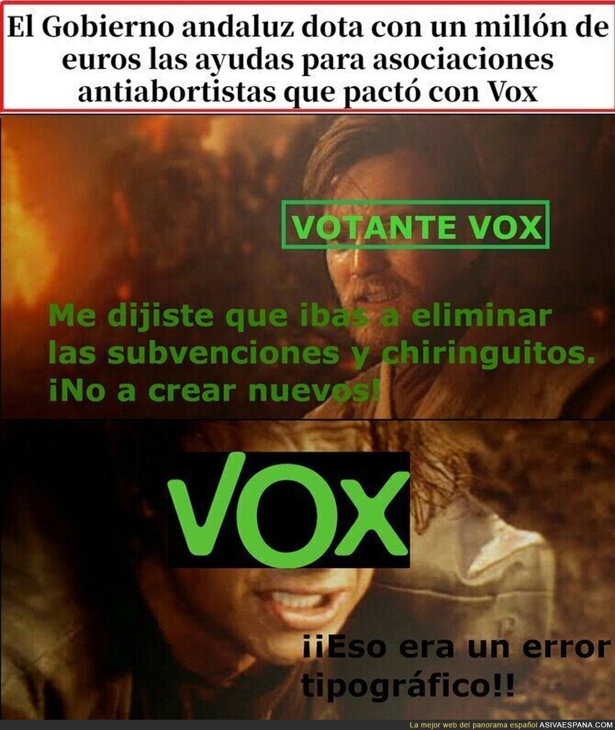 Cuando los votantes de VOX se dan cuenta de que vox subvenciona chiringuitos
