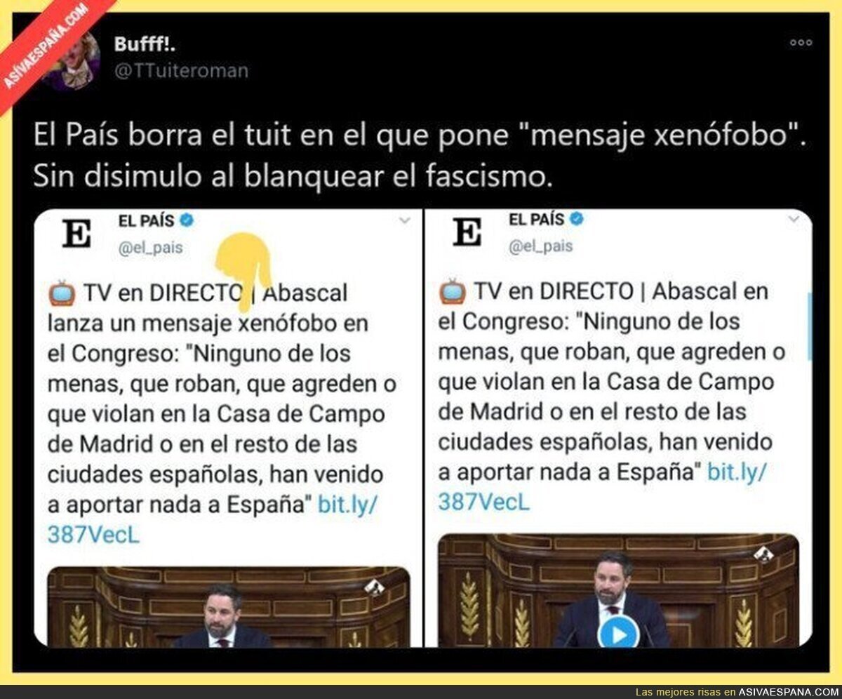 'El País' ya da como normal el mensaje de odio de Santiago Abascal