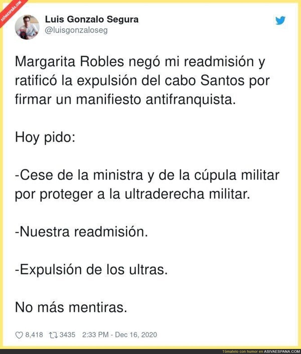 Margarita Robles debe dimitir inmediatamente de su cargo