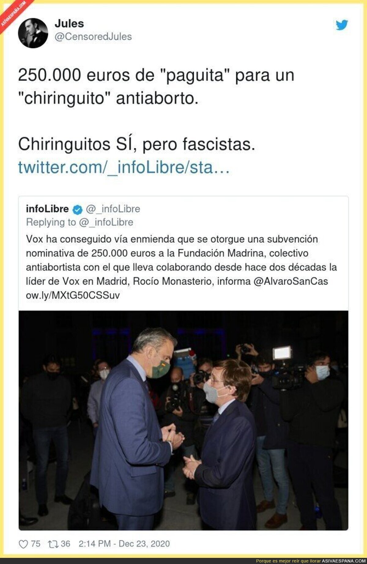 Chiringuitos fascistas para la derecha en Madrid