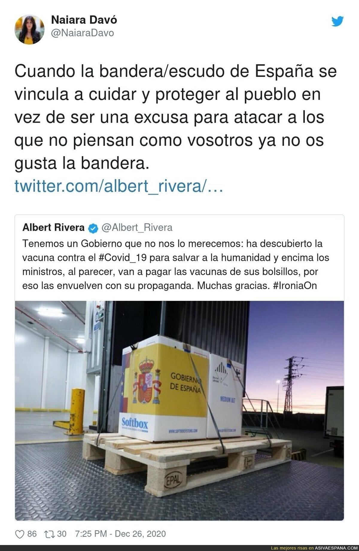 Albert Rivera también contra la bandera en las vacuans
