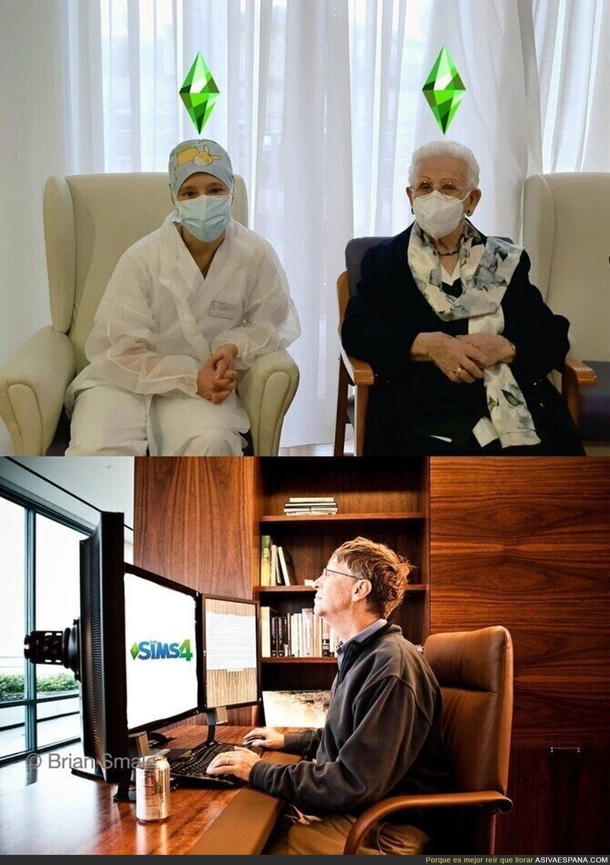 Mientras tanto, Bill Gates con la gente vacunada...