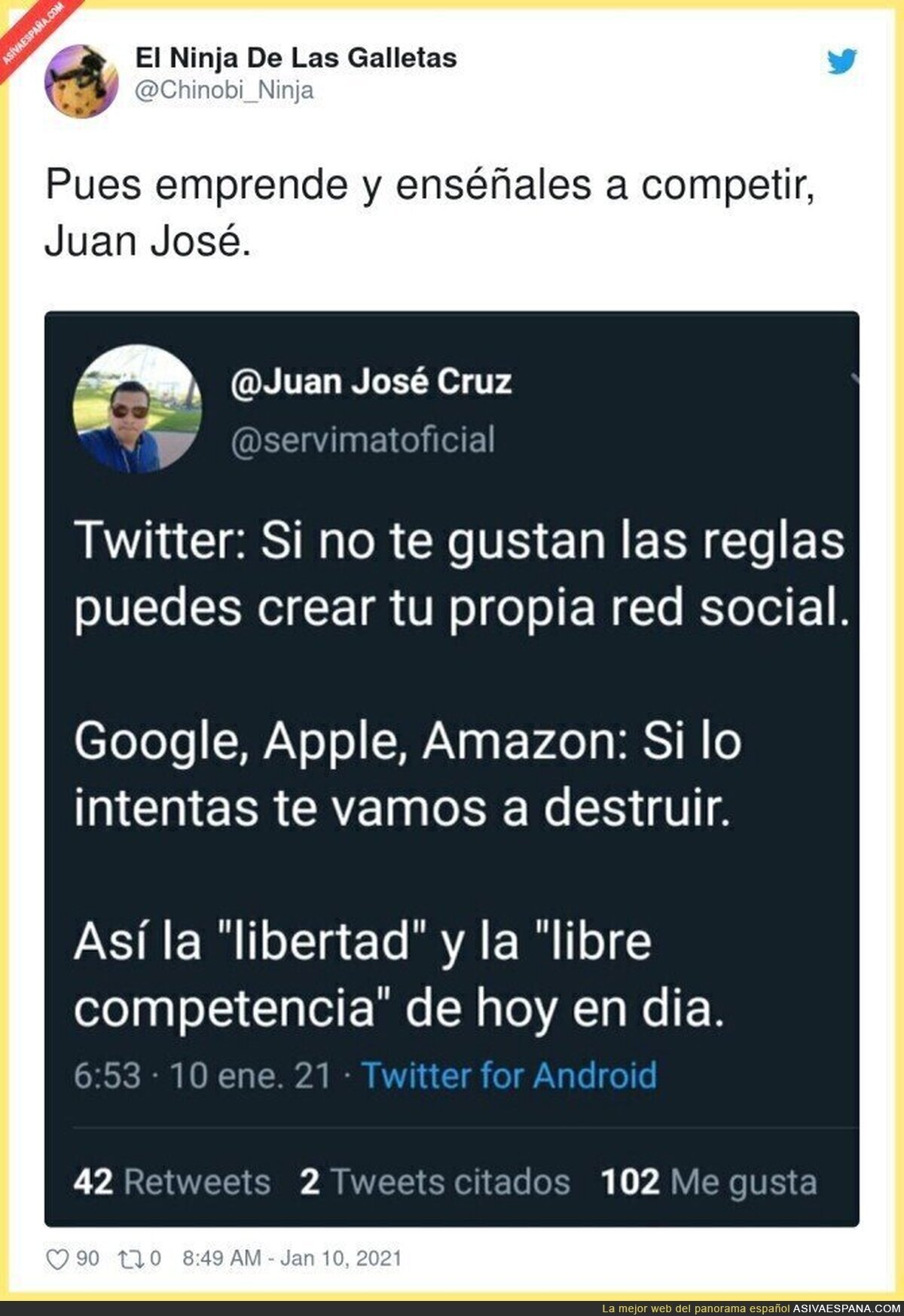 Juan José empezará su lucha contra Google, Apple y Amazon porque es muy listo