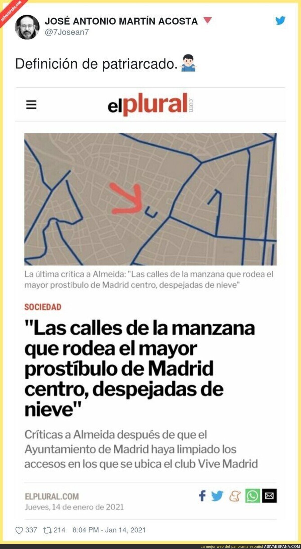 Curiosa situación de esa calle en concreto de Madrid