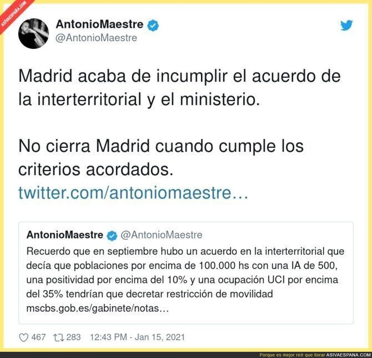 Grave situación en Madrid