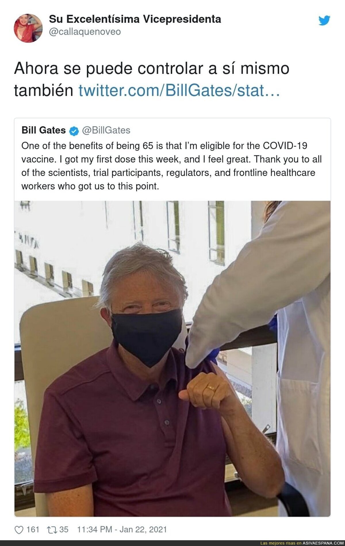 Bill Gates también se vacuna y se implanta sus chips