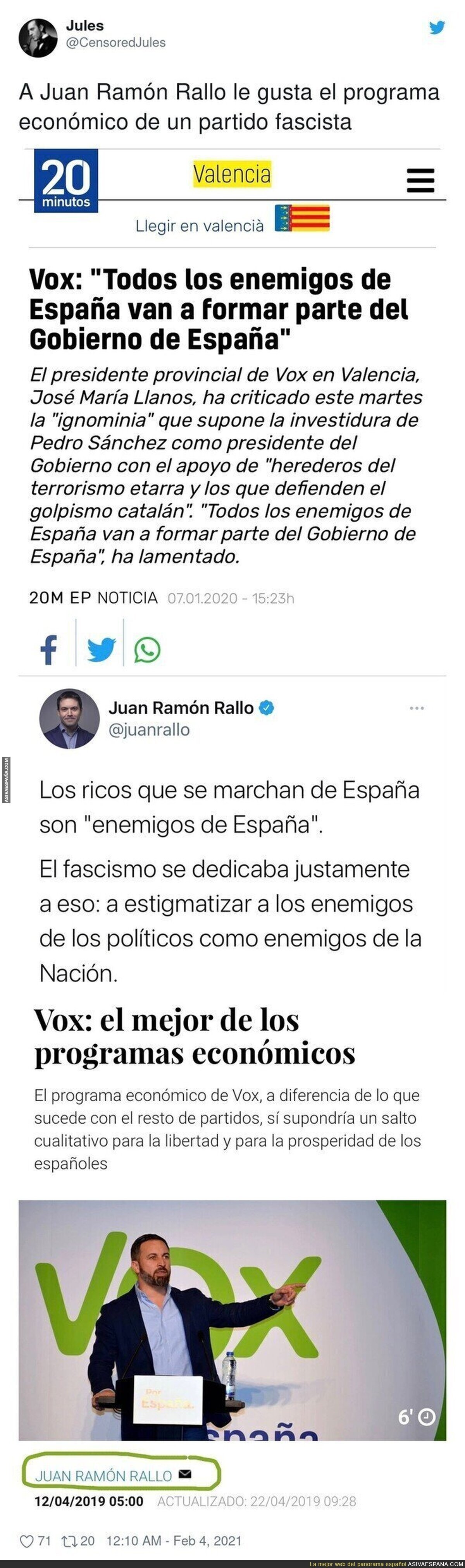 Juan Ramón Rallo no oculta sus preferencias