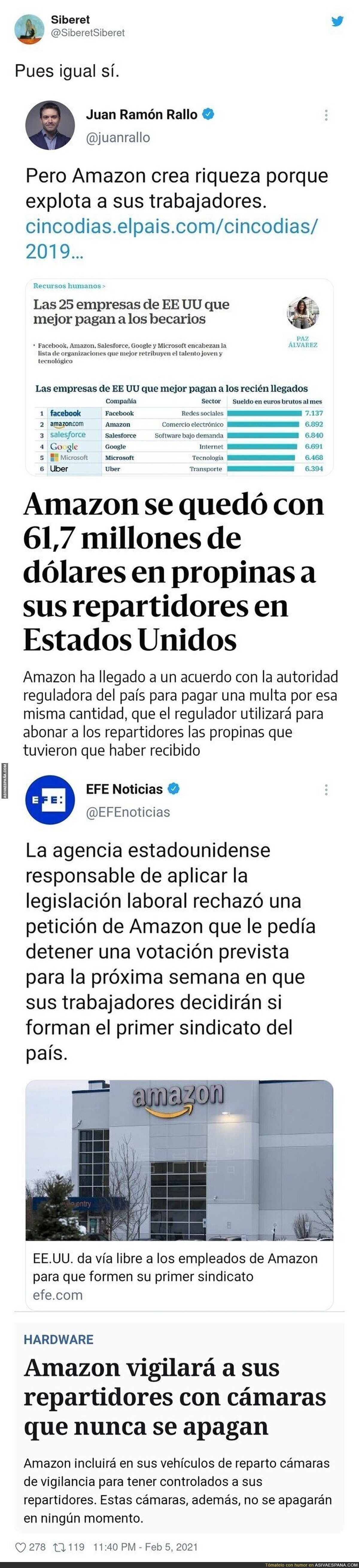 Amazon y la más que evidente explotación a sus trabajadores