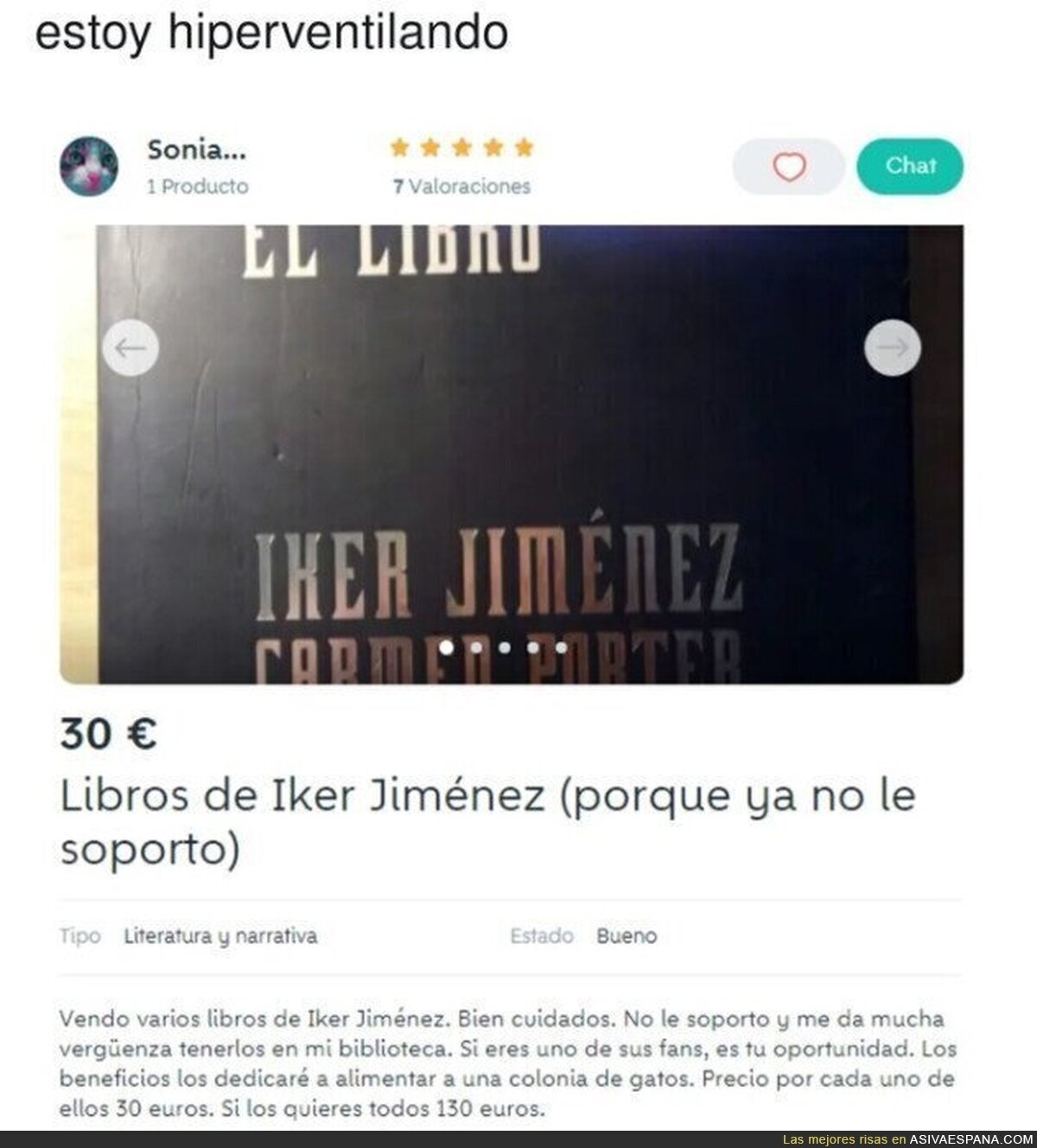 Gran descripción para vender los libros de Iker Jiménez