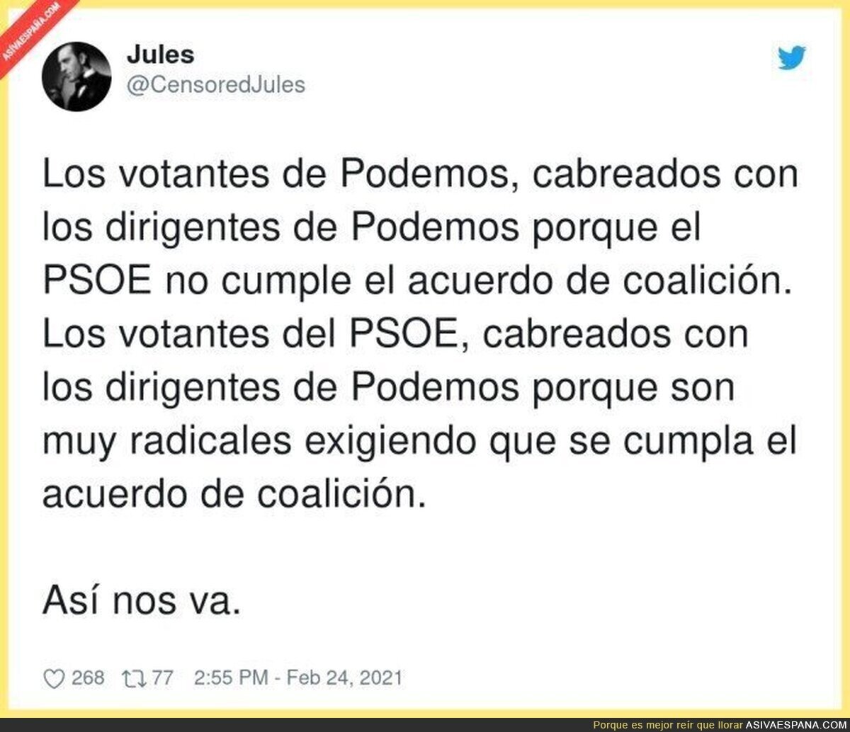 Las miradas deben ir para los del PSOE sin duda