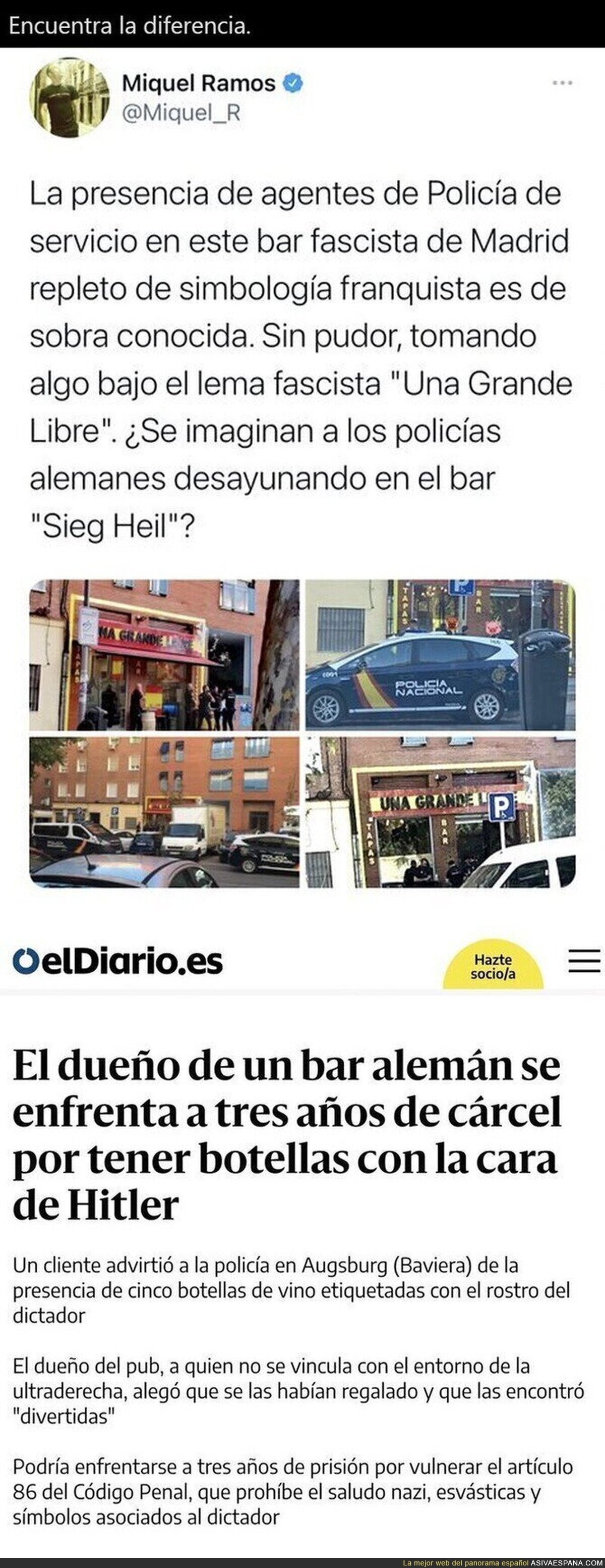 Grandes diferencias entre Alemania y España cuando en un bar hay simbología fascista