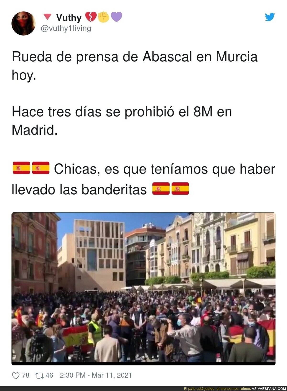 La bandera de España ahuyenta al virus