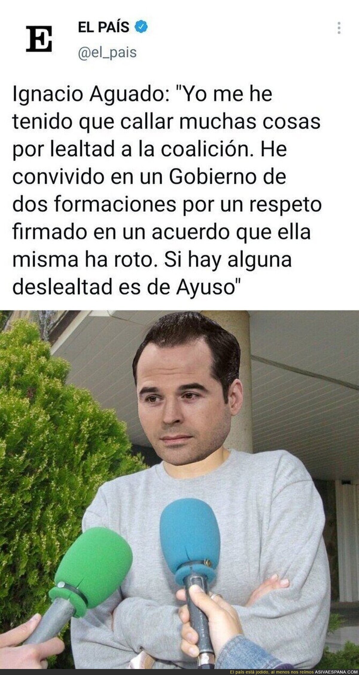 Ignacio Aguado no puede más