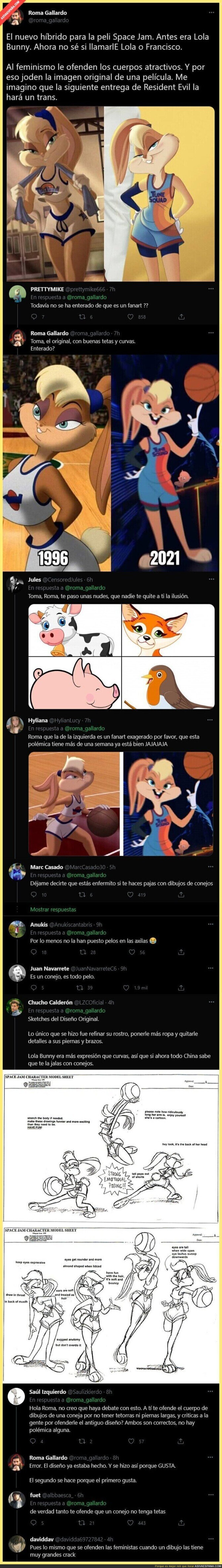 Todo internet se le ha vuelto en contra al youtuber 'Roma Gallardo' tras tuitear esto sobre Lola Bunny