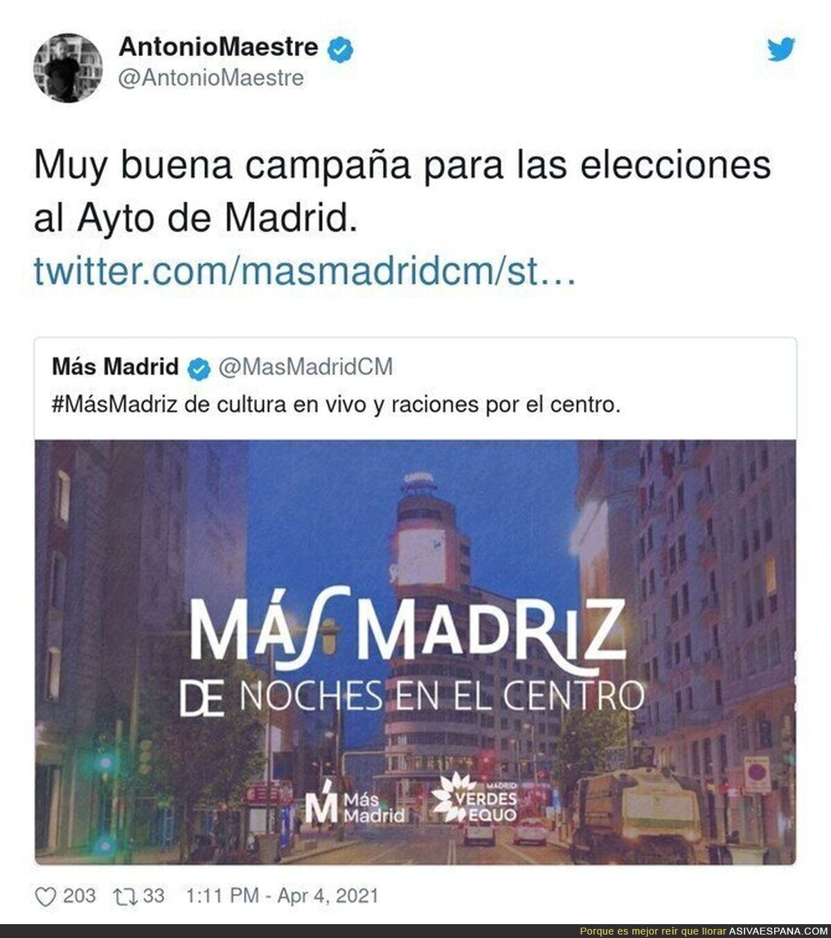 Más Madrid más preocupado por su votante de Malasaña y por nada más