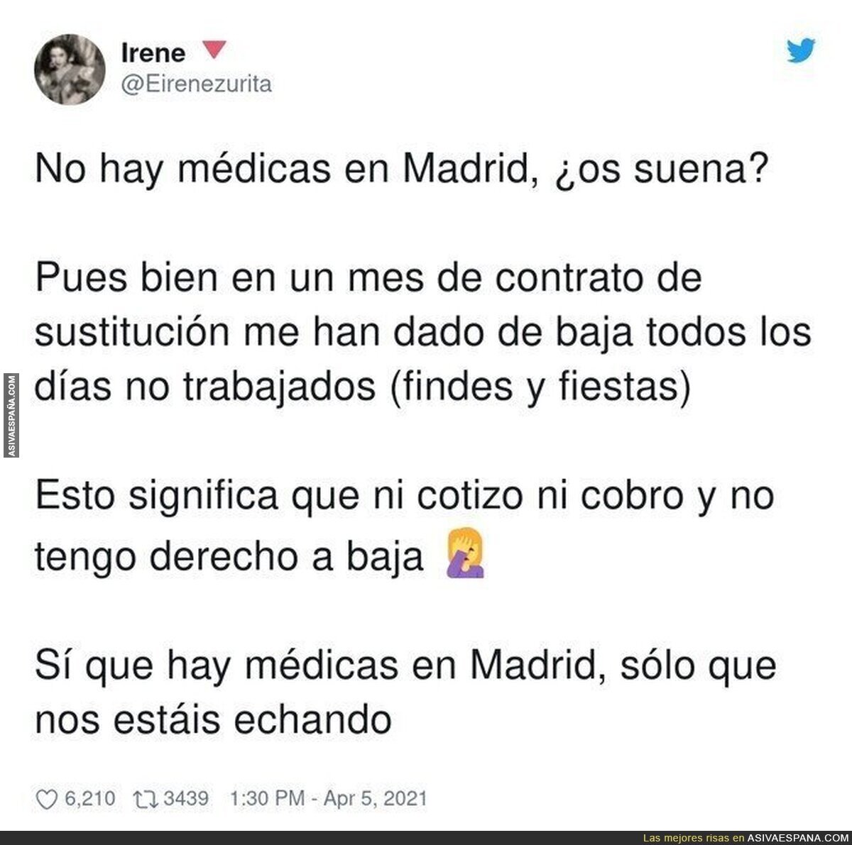 Mala situación en Madrid con las médicas