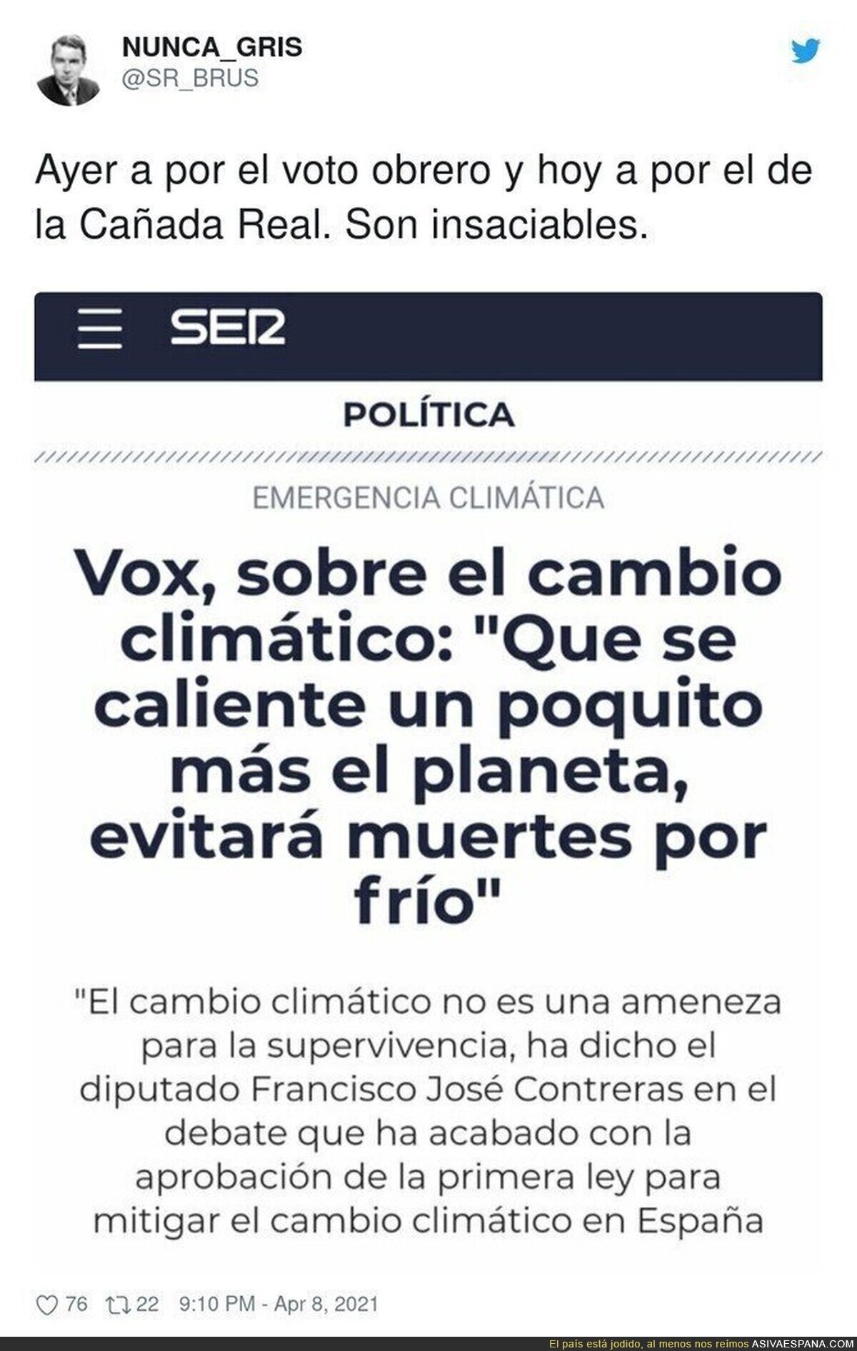 La inteligencia de VOX se ve en esto sobre el cambio climático