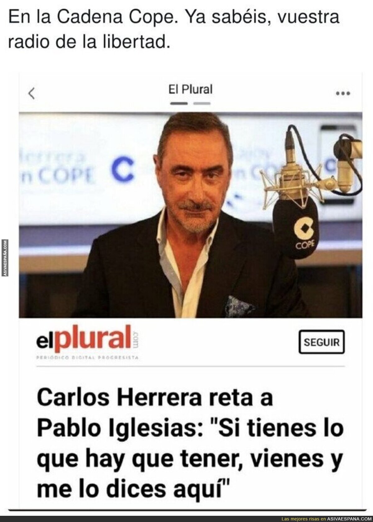Carlos Herrera muestra su macarrismo contra Pablo Iglesias