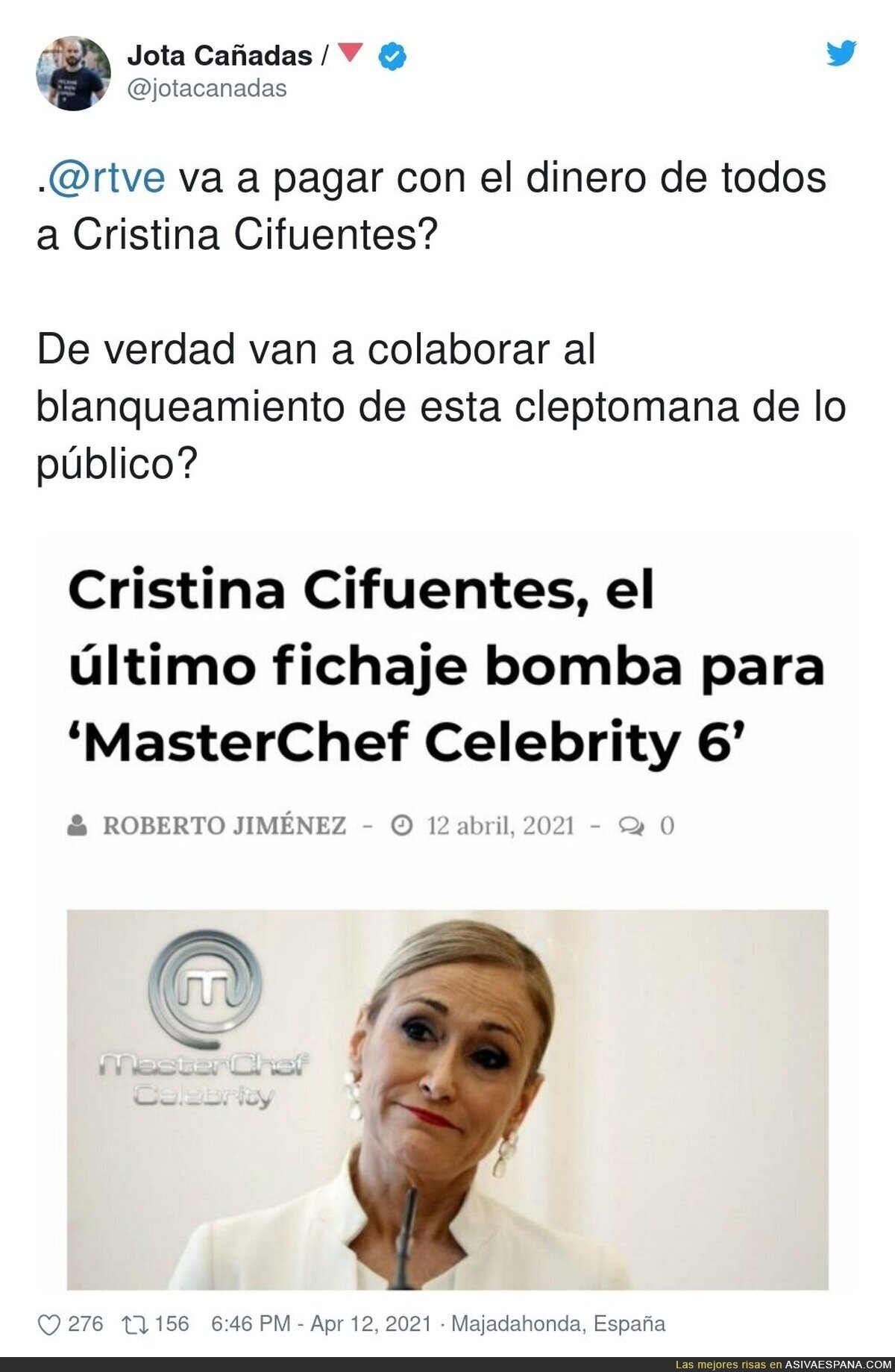 El despilfarro público para Cristina Cifuentes