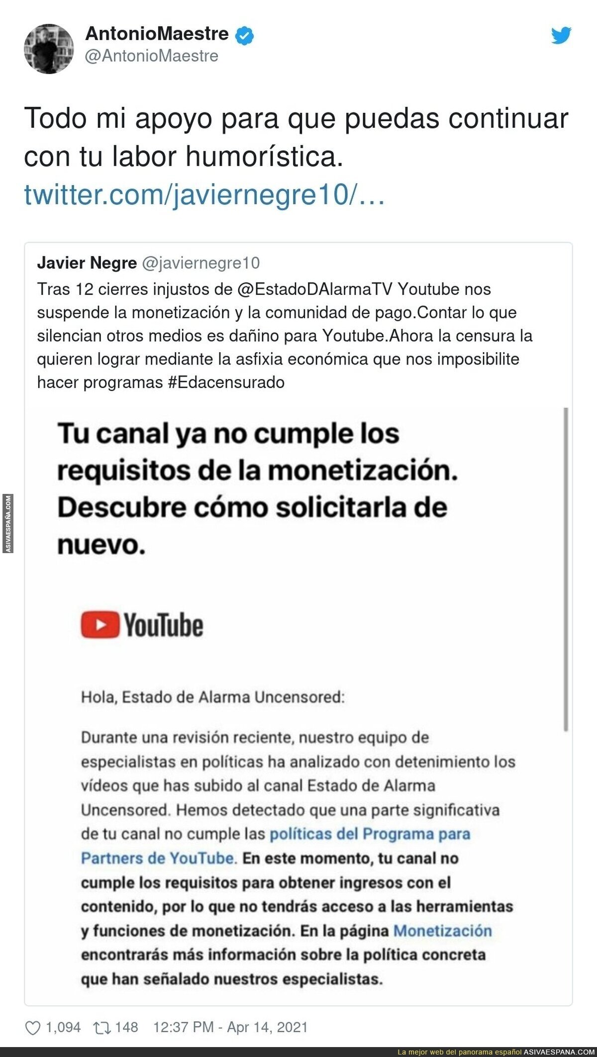 El gran varapalo hacia Javier Negre