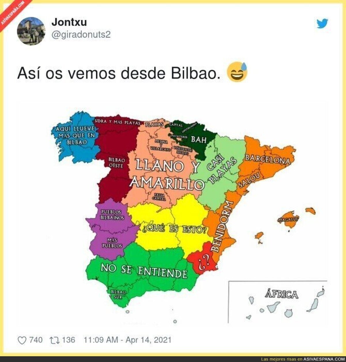 El resto de España desde Bilbao