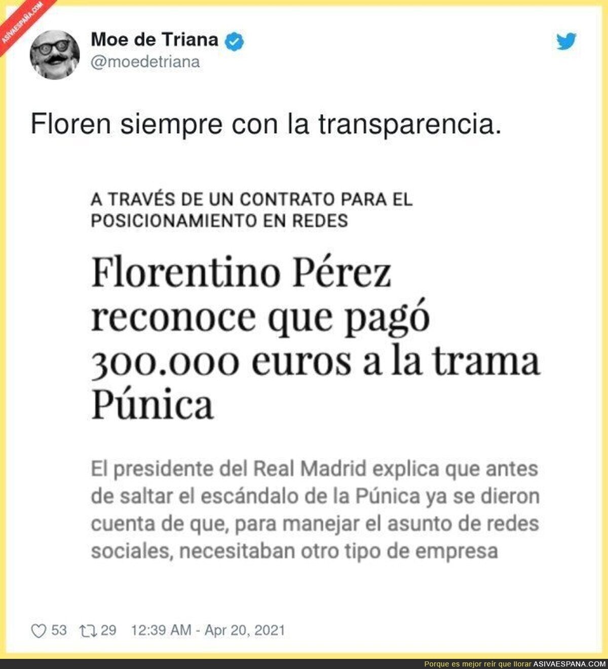 La transparencia que predica Florentino Pérez