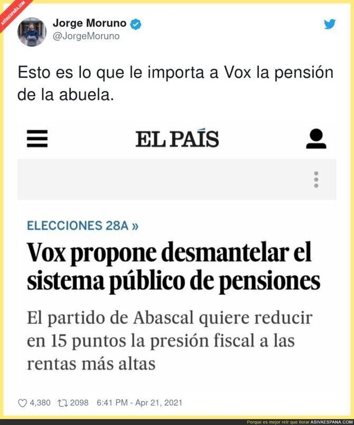 Cuidado con VOX y las pensiones