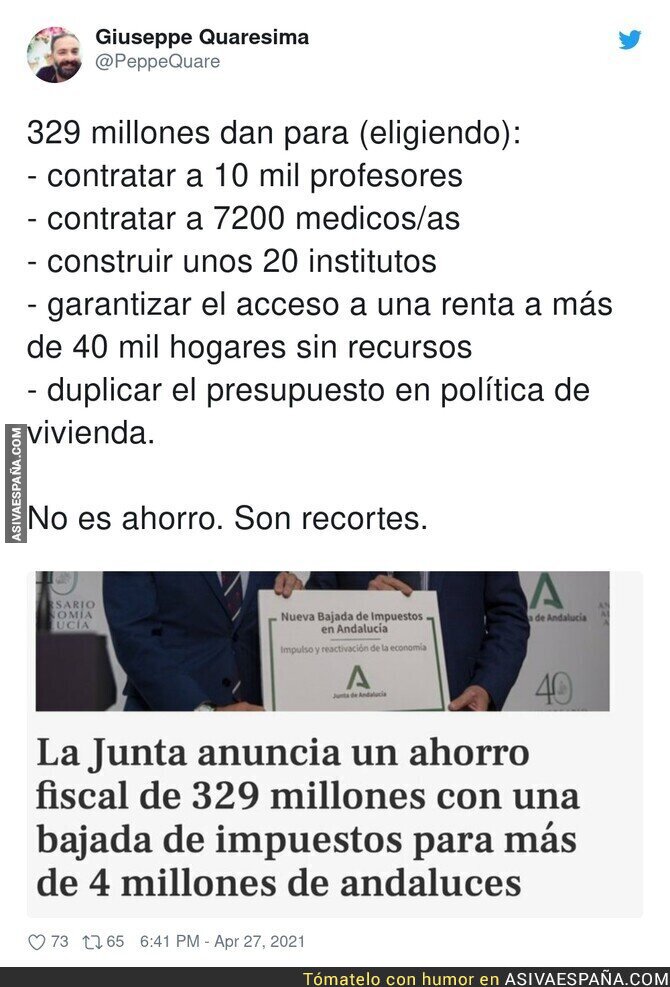 El "ahorro" de la Junta de Andalucía