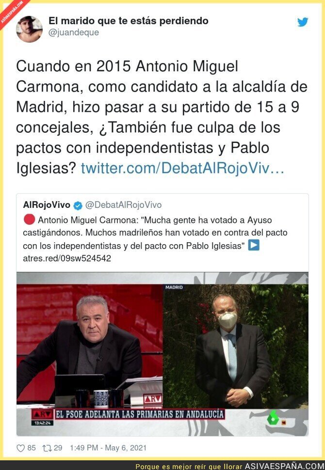 Antonio Miguel Carmona y su autocrítica