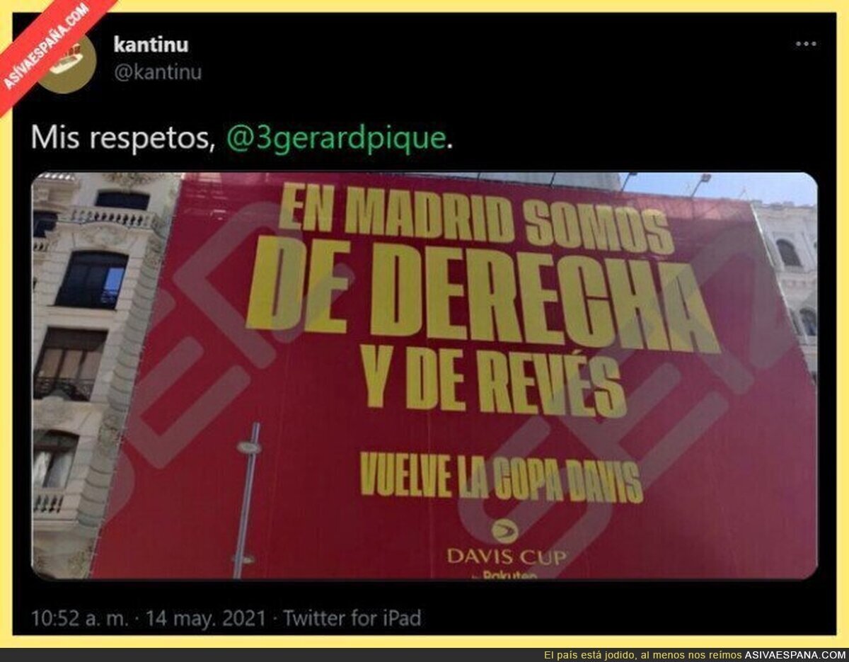 Gerard Piqué se la saca en pleno centro de Madrid para promocionar la Davis Cup
