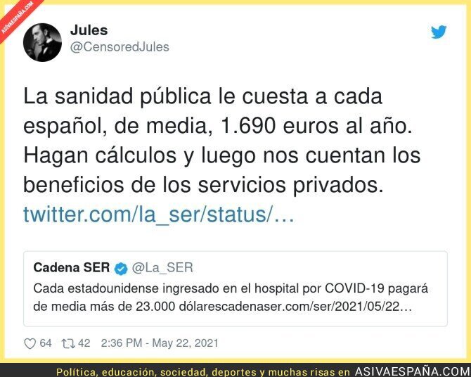 ¡Viva España y su sanidad pública!