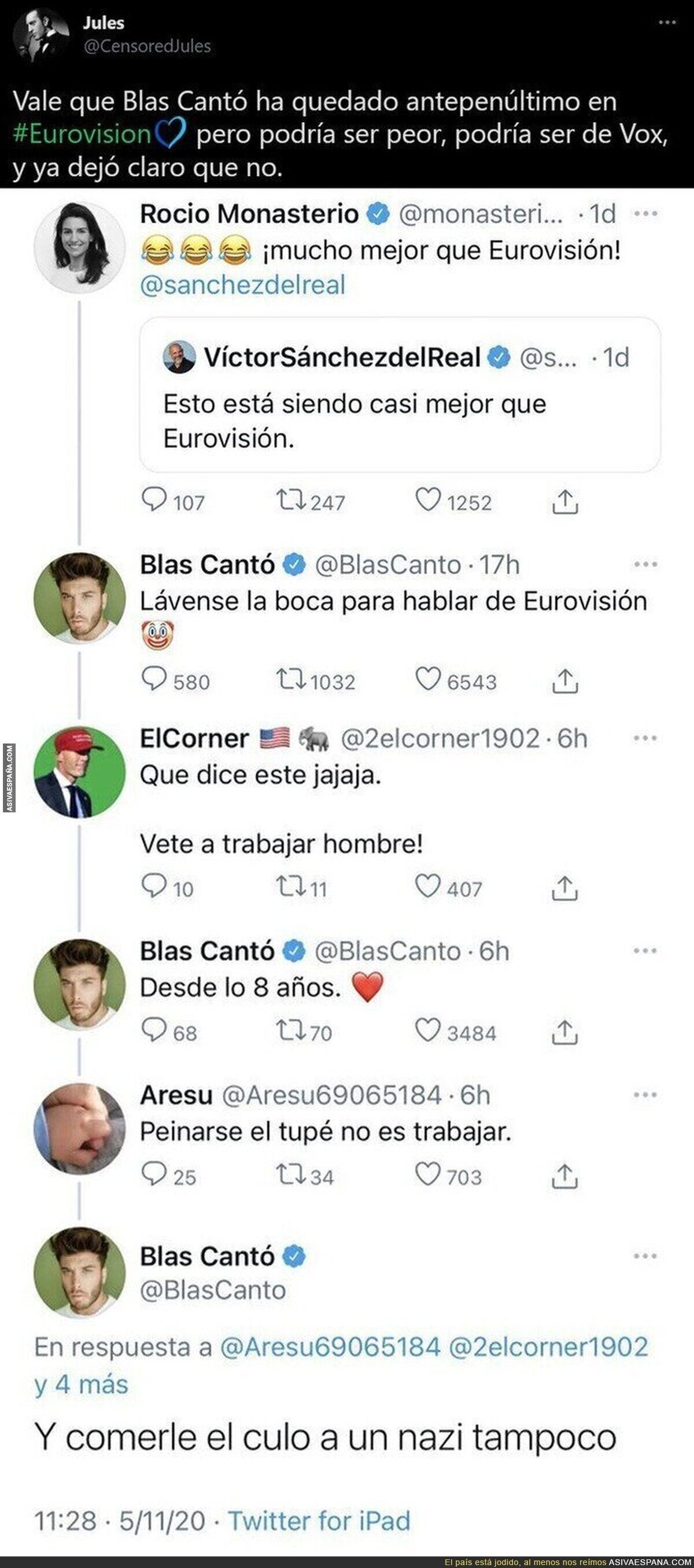 Este es el momento exacto en el que Blas Cantó se ganó el aplauso de gran parte de España al dejar retratada a VOX