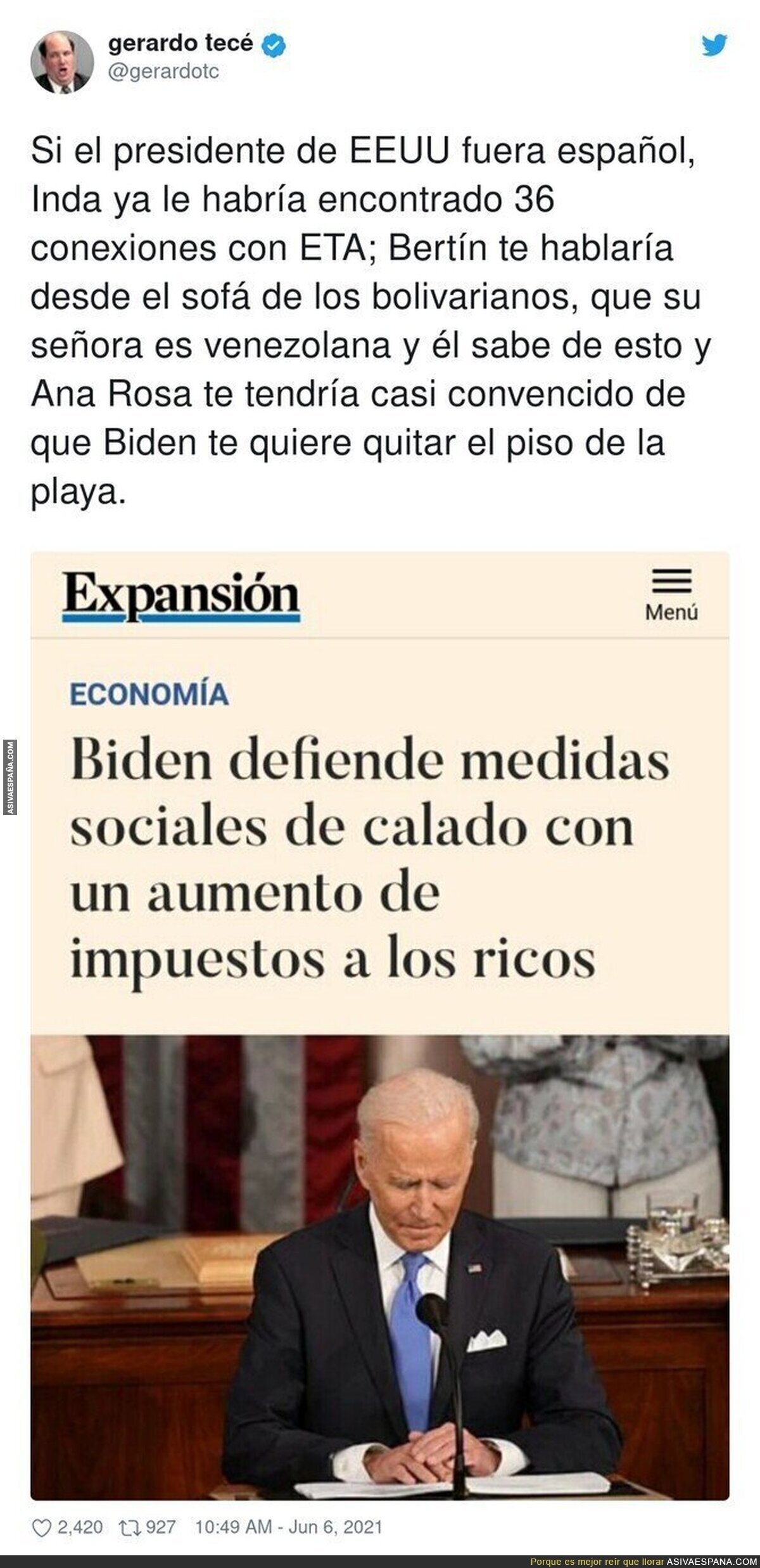 Que Biden no se atreva a pisar España...