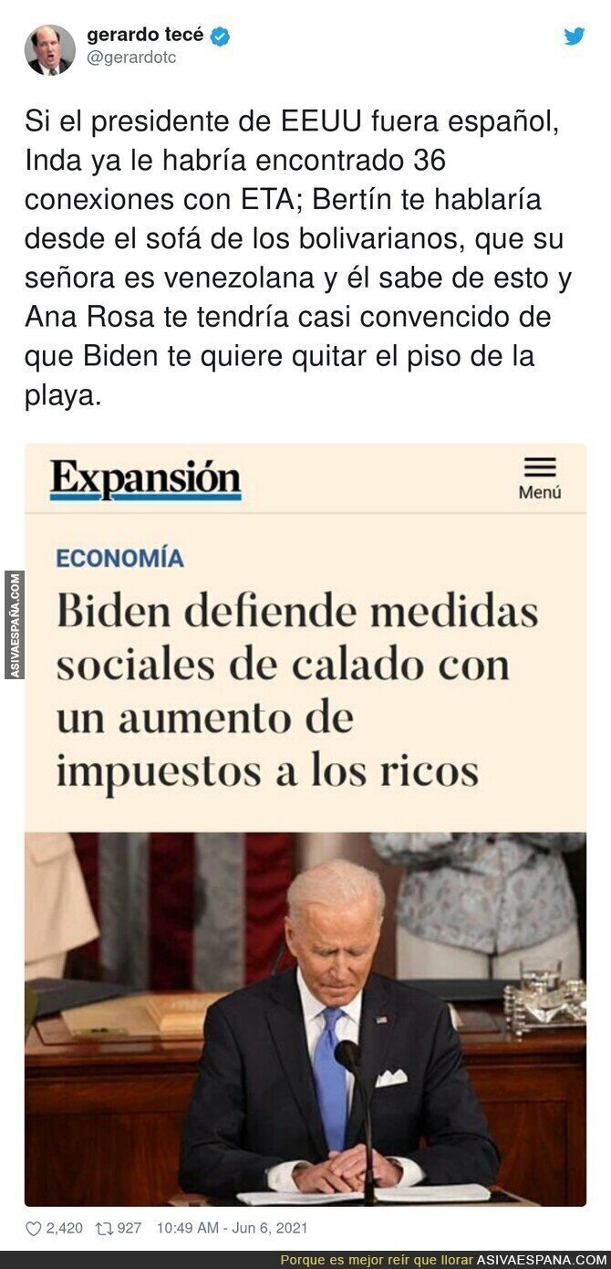 Que Biden no se atreva a pisar España...