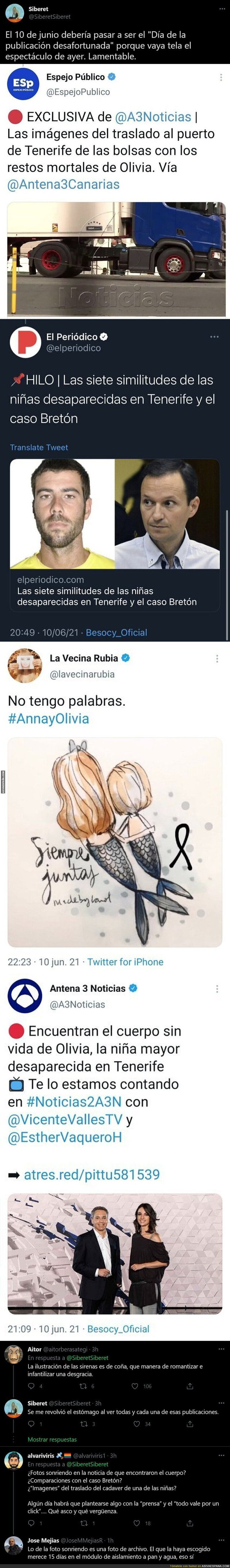Basura absoluta: Así es como Antena 3 y otros han informado sobre la aparición de Olivia en Tenerife