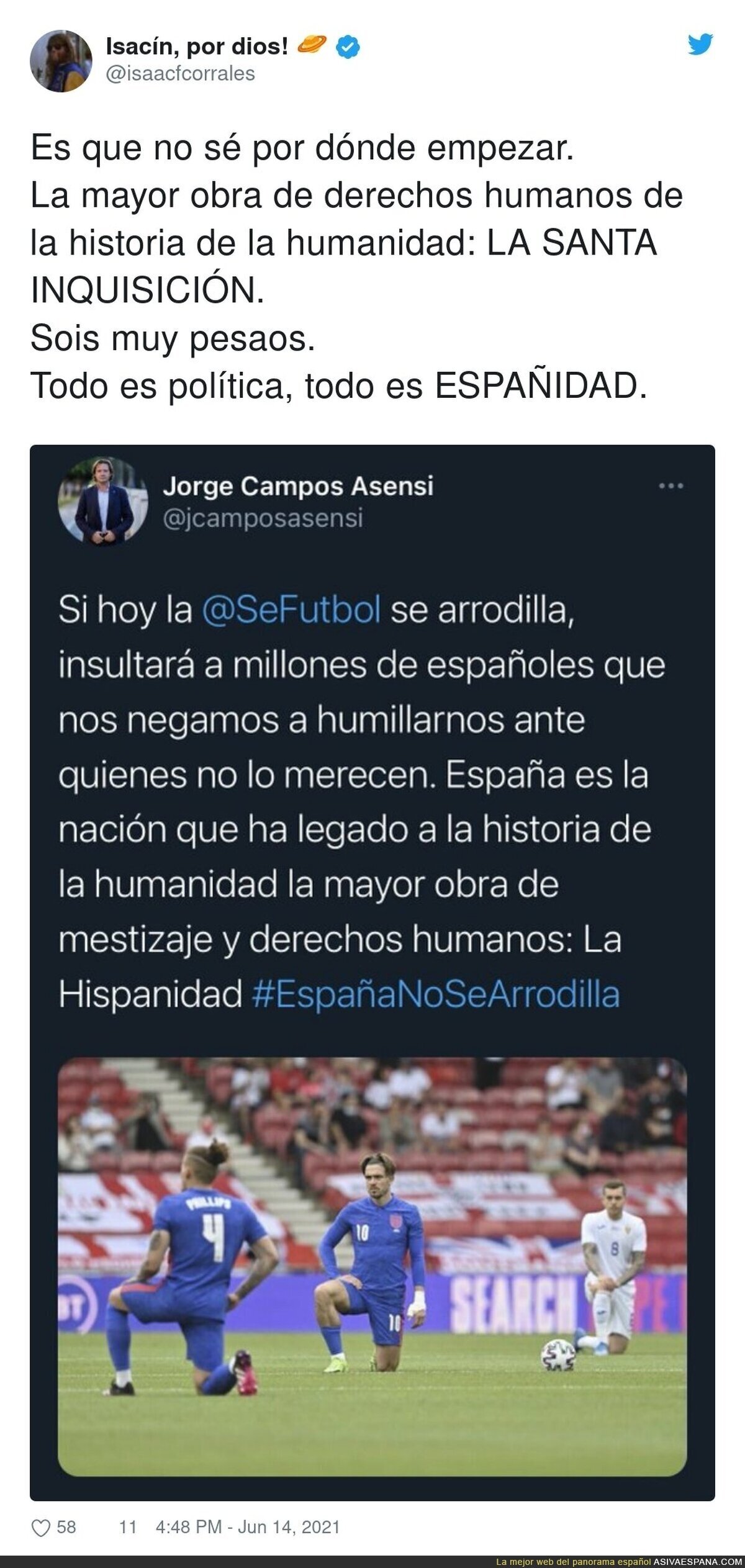 Ahora España no se puede arrodillar ante nadie