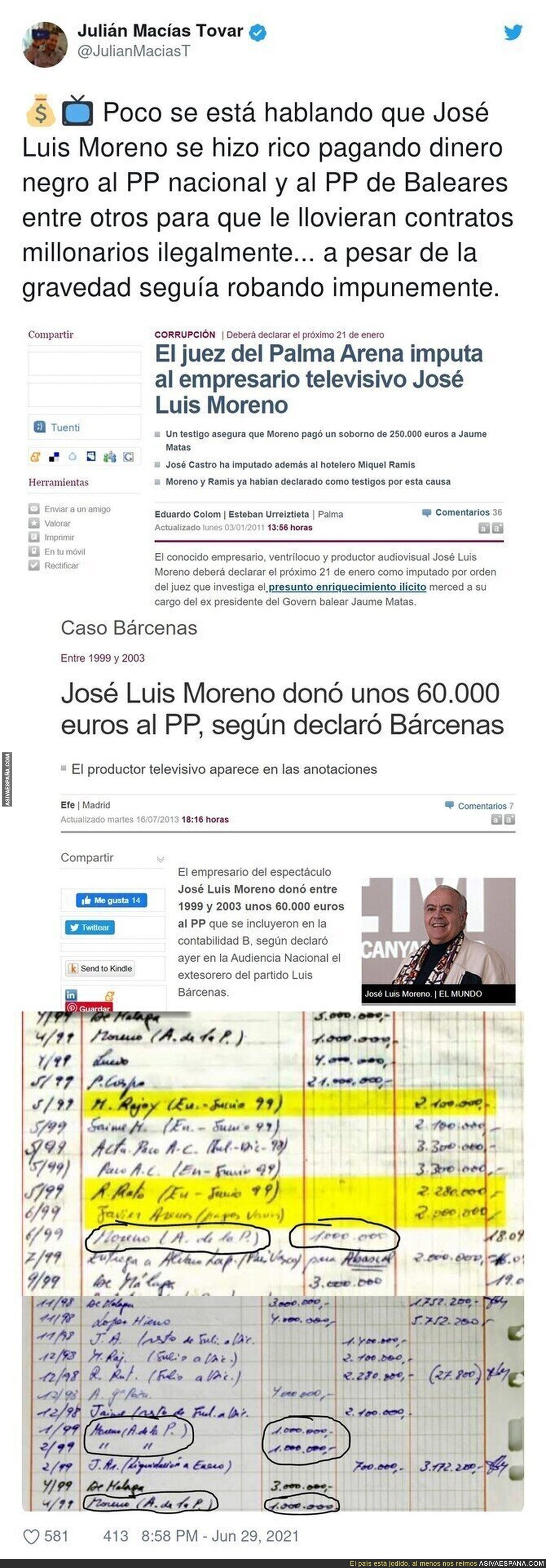Lo de José Luis Moreno viene de lejos