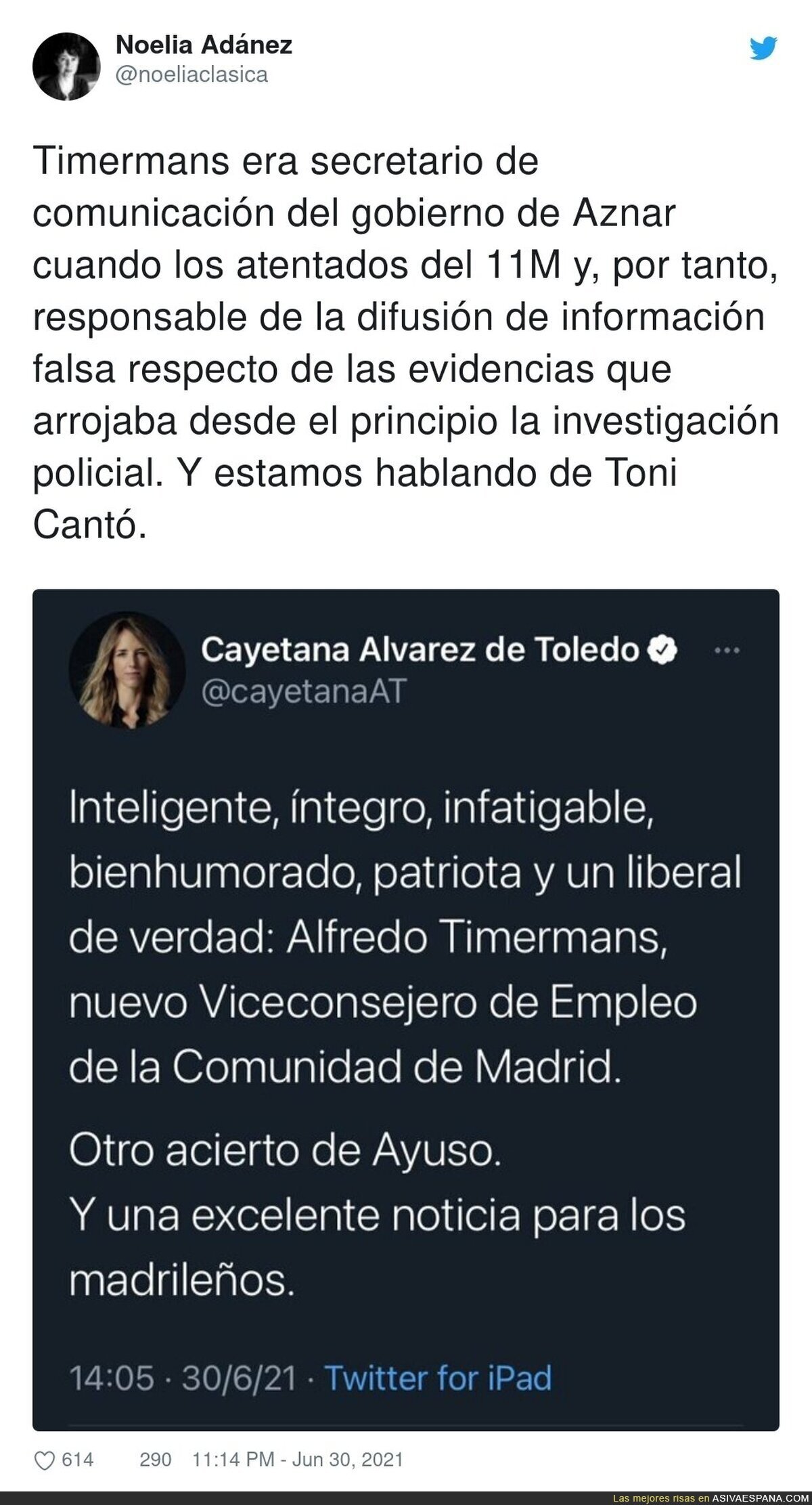 Y ella estaba en el gabinete con Ángel Acebes, se entiende todo