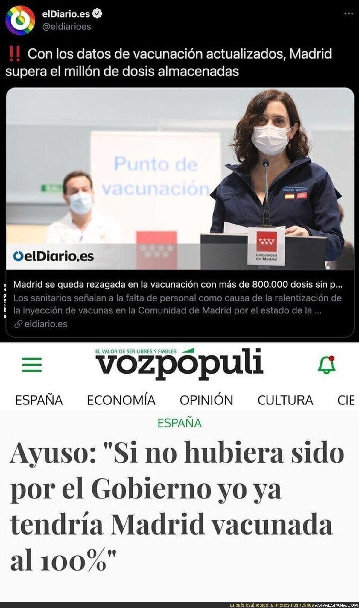 ¿Está Madrid torpedeando el ritmo de vacunación?