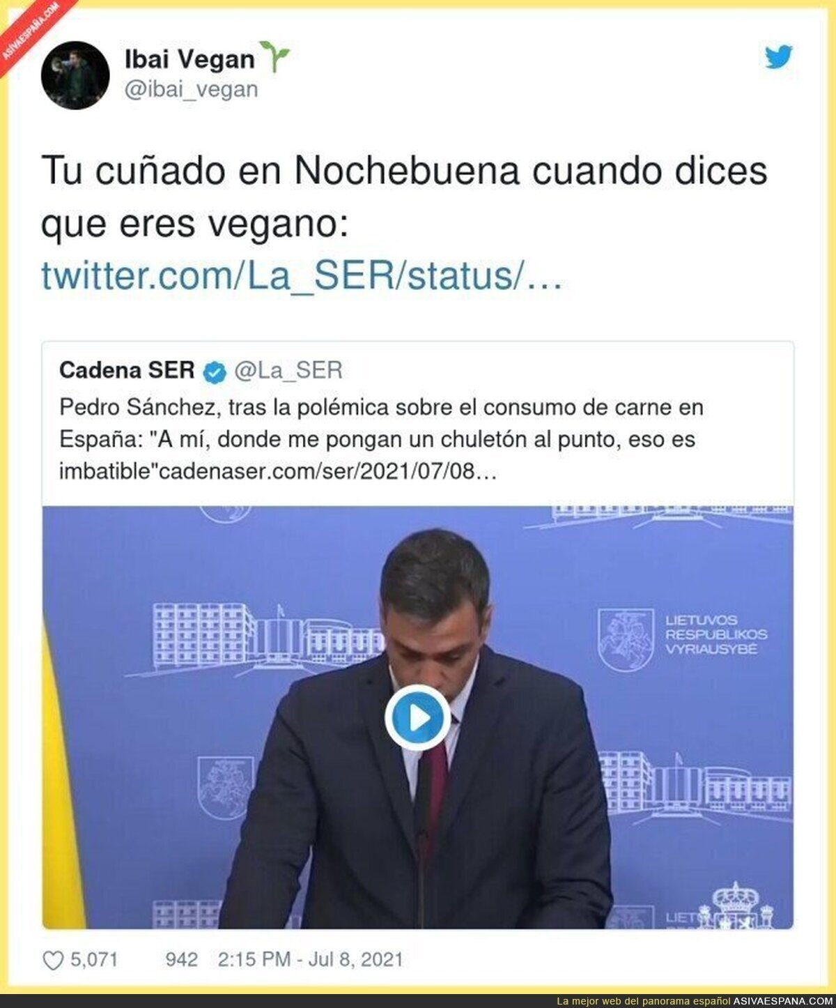 Pedro Sánchez saca su lado más lamentable